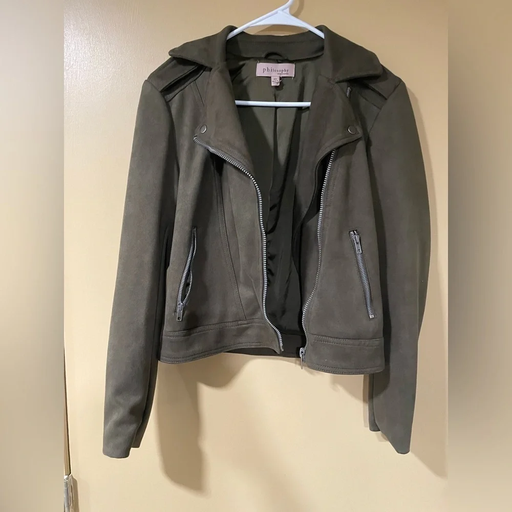 Philosophy Olive Faux Leather Jacket
